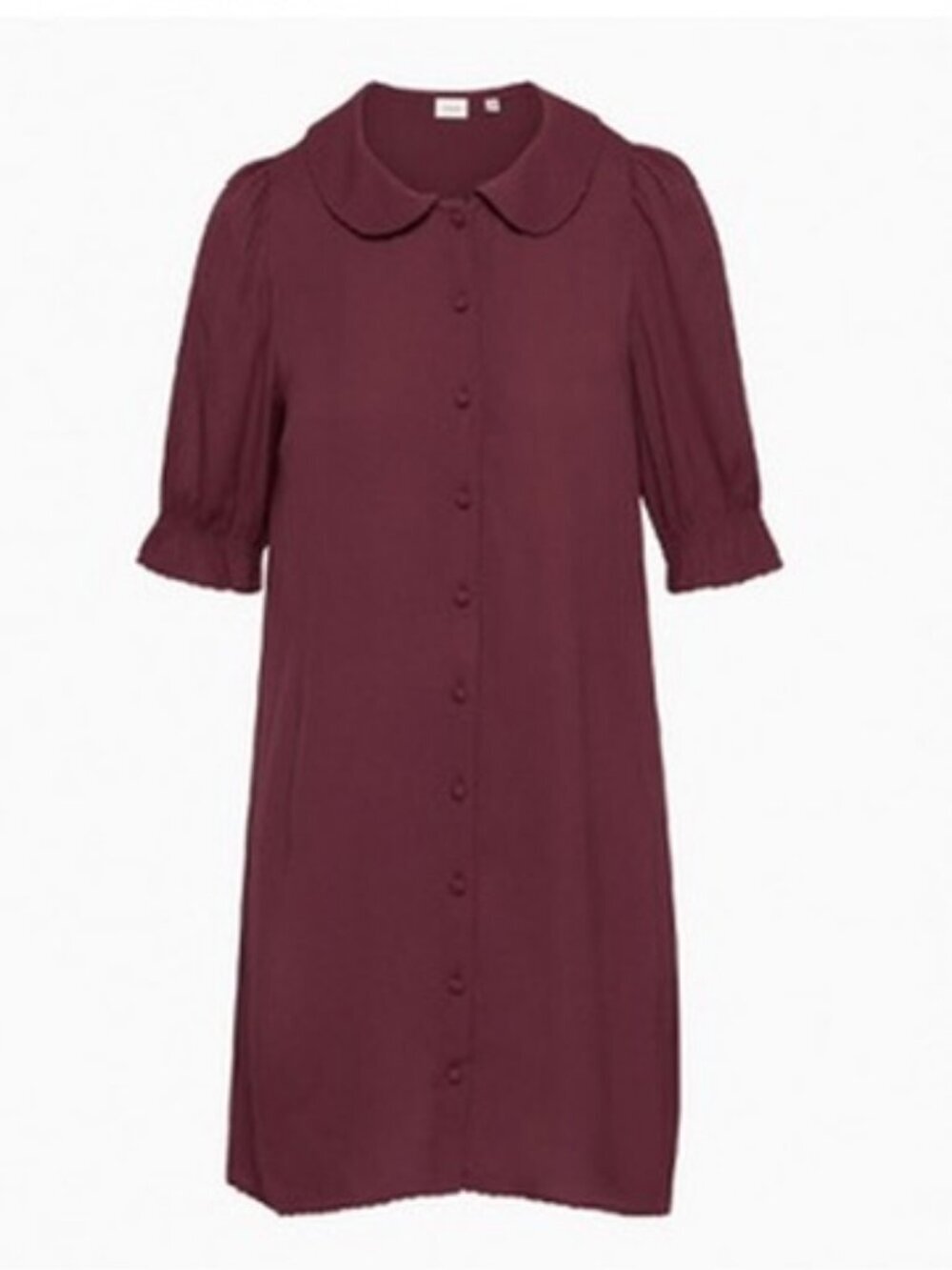 Wilfred Aritzia Poppins Dress Puff Sleeve Womens XS Burgundy 94730